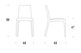 Dimensions de la chaise Lisa Tonin Casa