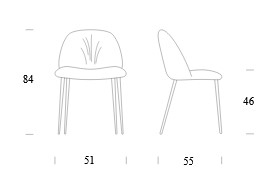 Dimensions de la chaise Olympia Tonin Casa