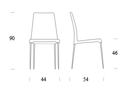 Dimensions de la chaise Spillo Tonin Casa