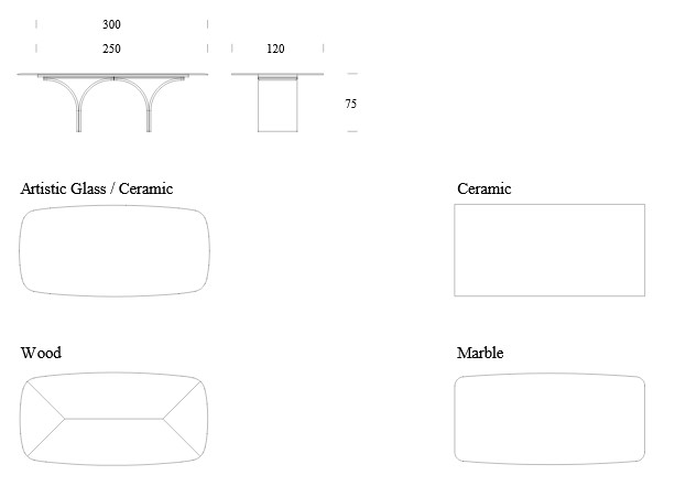 Arco Tonin Casa Table Dimensions