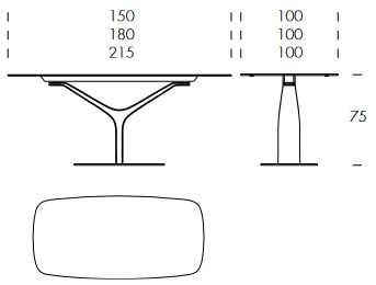Dimensions of the Ariston Table Tonin Casa
