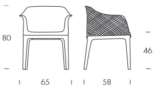 Dimensions du fauteuil Gilda Tonin Casa