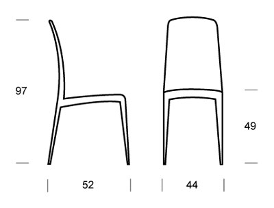 Charm chair Tonin Casa dimensions