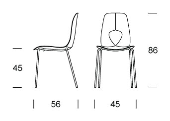 Hole Wood chair Tonin Casa dimensions