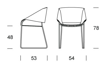 Simply chair Tonin Casa dimensions