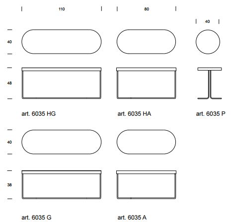 Petite table Cora Tonin Casa DIMENSIONS