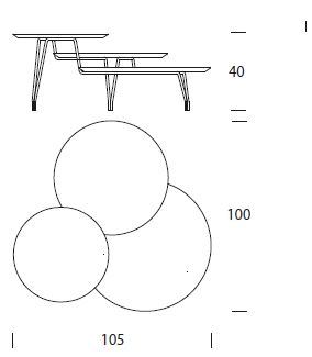 Log Coffee table Tonin Casa dimensions