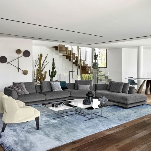 Divano angolare con chaise longue Arketipo Self Control