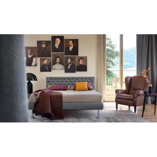 Letto una piazza e mezza Ergogreen Carlotta in pelle - Arredare Moderno