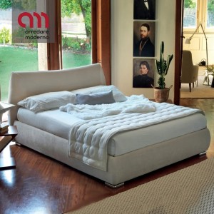 Letto contenitore matrimoniale Ergogreen Corinne in pelle