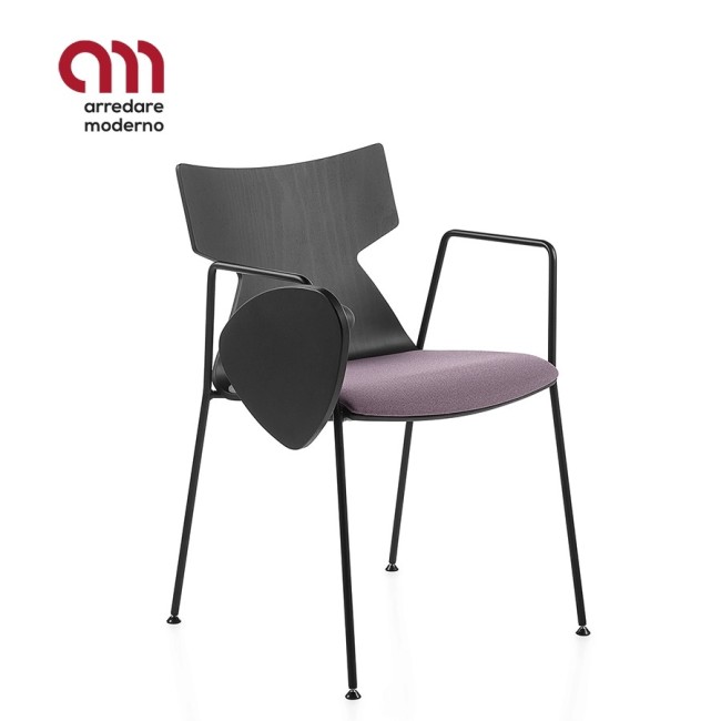 Sedia ufficio Kastel Kimbox Wood con tavoletta  - Arredare Moderno