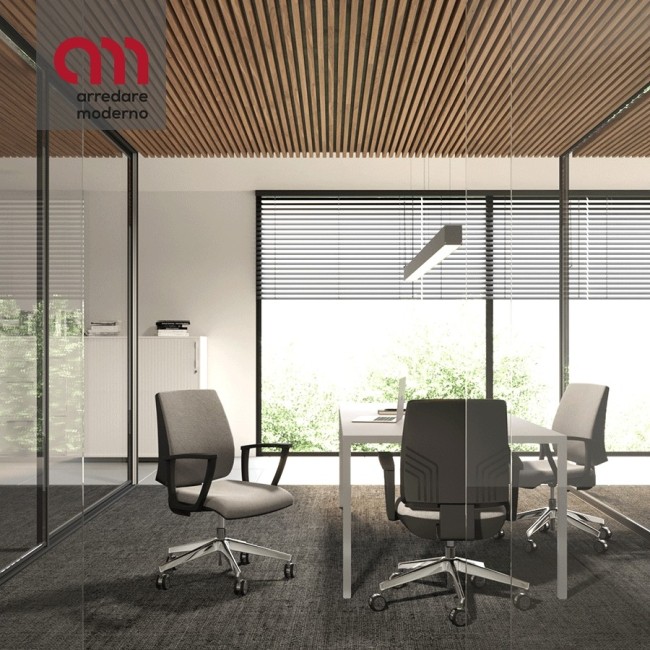 Sedia da ufficio ergonomica con braccioli Kastel Kubix