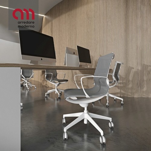 Sedia ufficio ergonomica Kastel Key Line con braccioli - Arredare Moderno