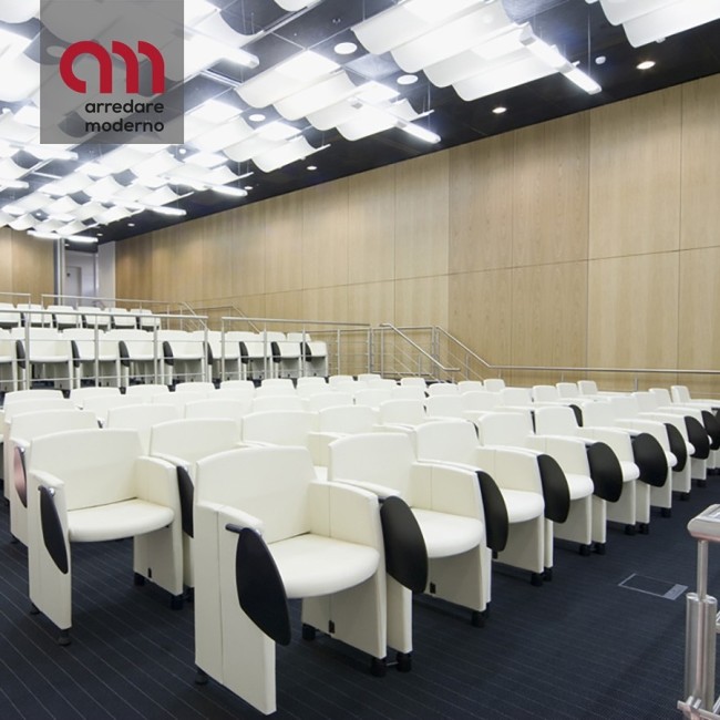 Sedia attesa Kastel Klipp pieghevole con scrittoio  - Arredare Moderno