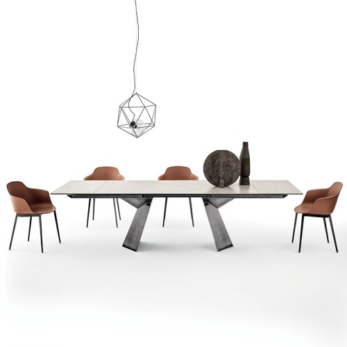 Sedia braccioli Bontempi Casa modello Mood acciaio - Arredare Moderno