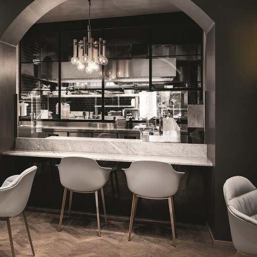 Sedia braccioli Bontempi Casa modello Mood acciaio - Arredare Moderno