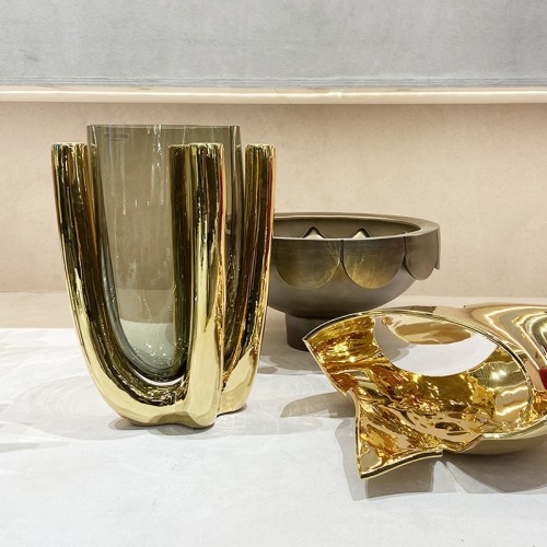 Vaso scultura in vetro Saphir Adriani e Rossi