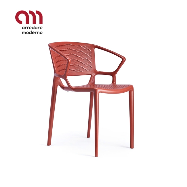 Sedia Fiorellina perforated seat and back with arms Infiniti Design