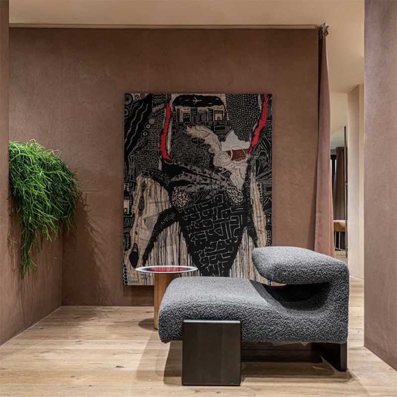 Poltrona imbottita Loveseat Moroso - Base in legno moderna