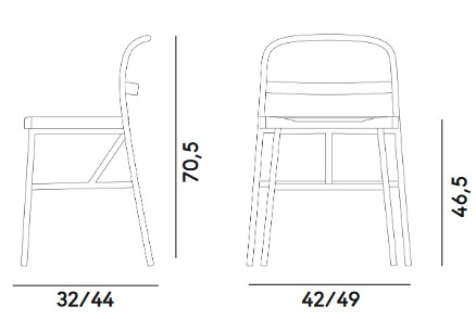 Dimensiones de la silla Puccio Billiani