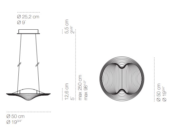 lampe-à-suspension-sestessa-cini&nils-dimensions