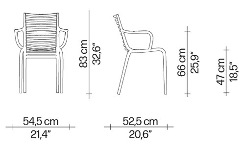 Pip-e armchair Driade dimensions