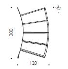 Virgo Bookcase Driade dimensions and sizes