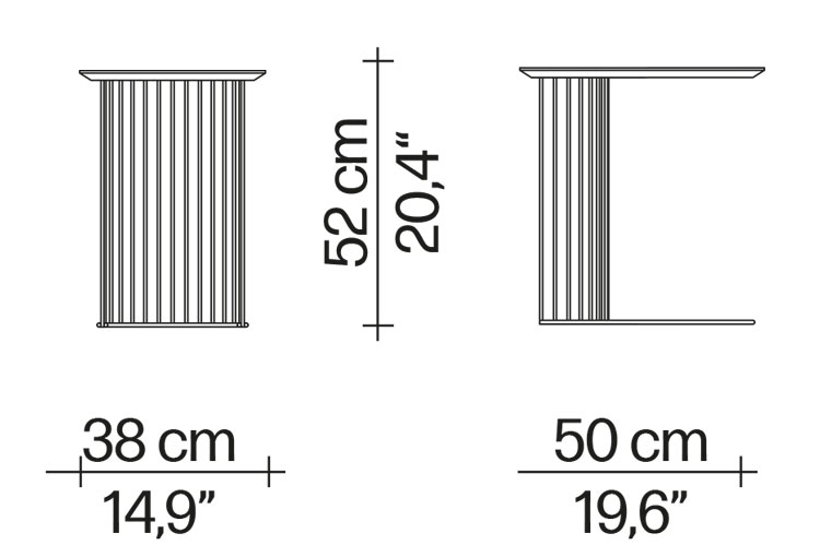 Anapo small table Driade dimensions
