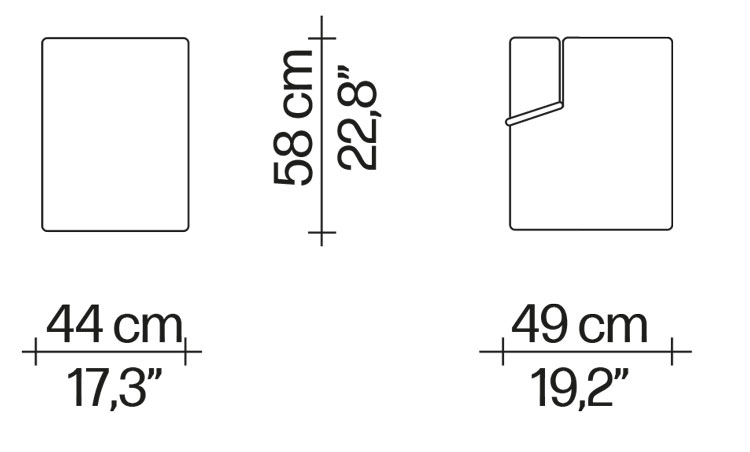 Blocco pouf Driade dimensions