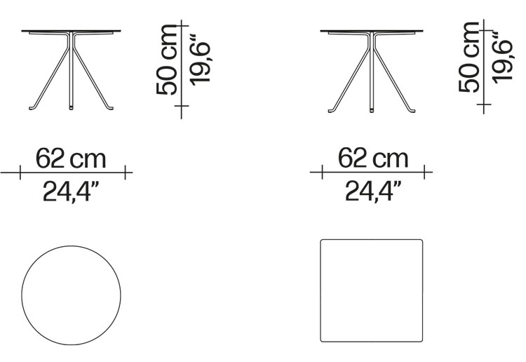 Petite table Cuginetto Driade dimensions