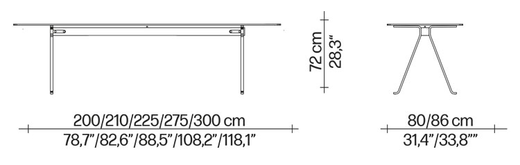 Frate table Driade dimensions