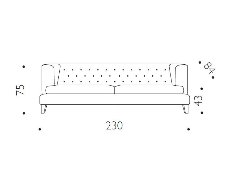 Hall sofa Driade dimensions and sizes