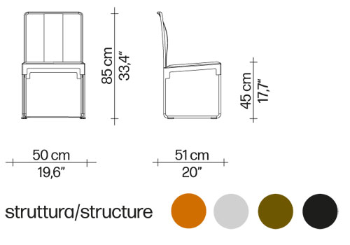 Mingx chair Driade dimensions and colours