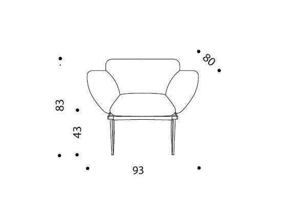 Elisa armchair Driade dimensions and sizes