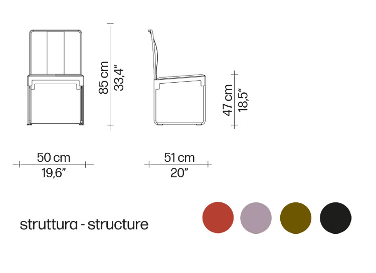 Chaise Mingx Driade dimensions et couleurs