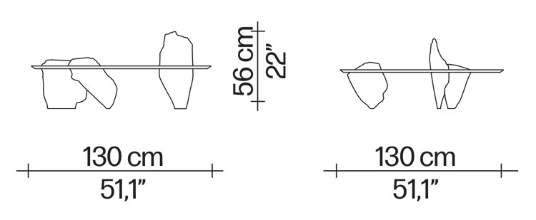 Petite table Sereno Driade dimensions
