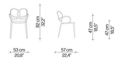Sissi armchair Driade sizes