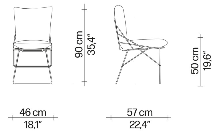 Chaise Sof Sof Driade dimensions