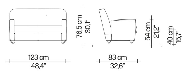 Sofa Vigilius Driade dimensions