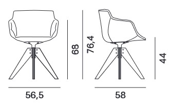 fauteuil Flow Textile MDF Italia VN dimensions