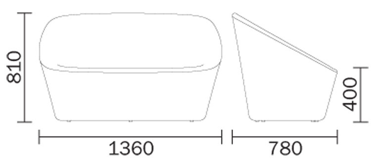 Log Sofa Pedrali dimensions