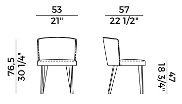 chaise Lèna Potocco dimensions
