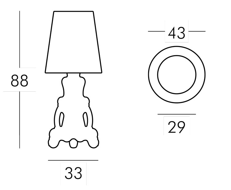 Lampe Lady of Love Slide dimensions