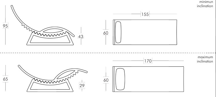 Tic Tac chaise-longue Slide dimensions