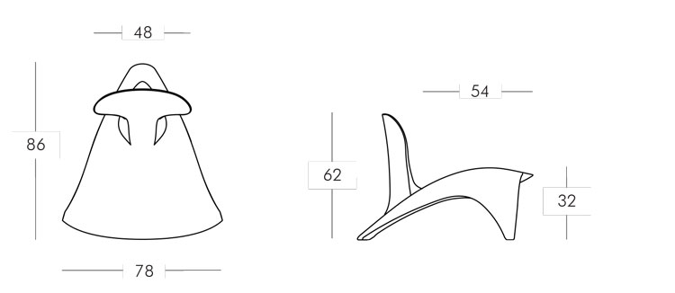 Chaise Isetta Slide mesures et dimensions