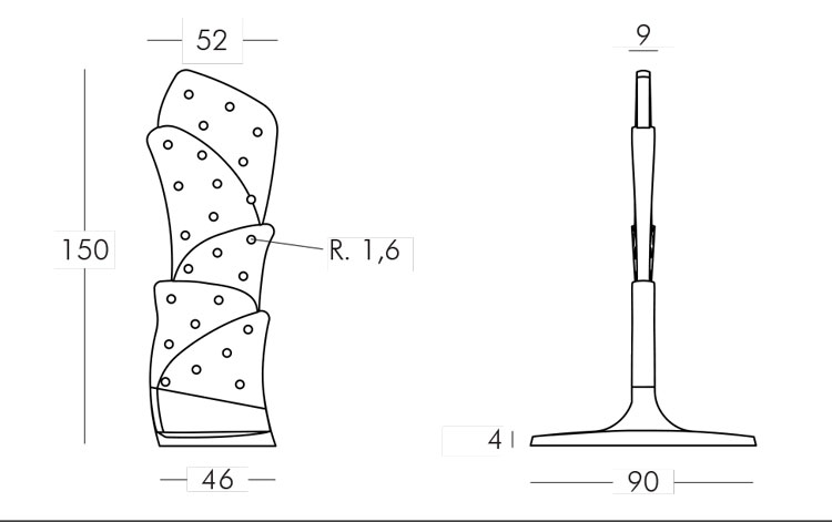 Malbec Bottle rack Slide frame and dimensions