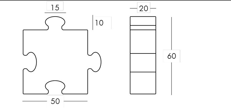 Lampada Puzzle Slide misure e dimensioni