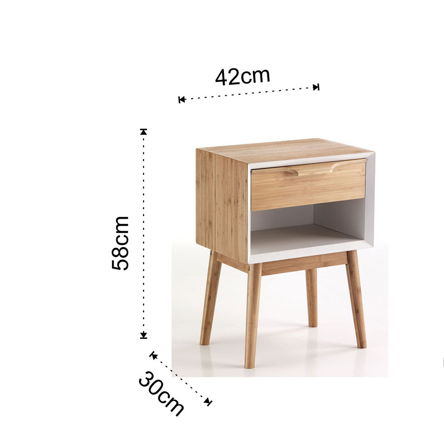 Hijo White Table/Nightstand Tomasucci frame and dimensions