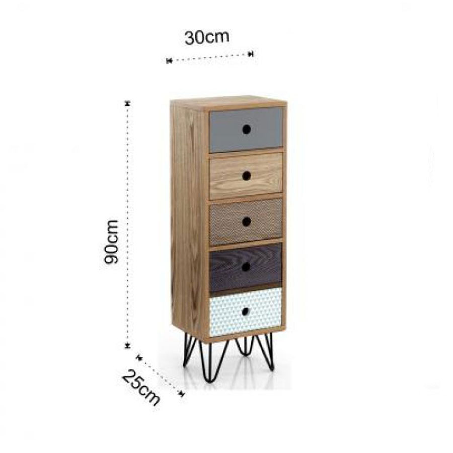 Hijo chest of drawers, 5 drawers Tomasucci frame and dimensions