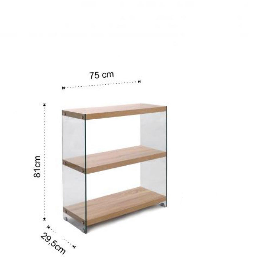 Nancy 75 Bookshelf, 3 shelfs Tomasucci frame and dimensions